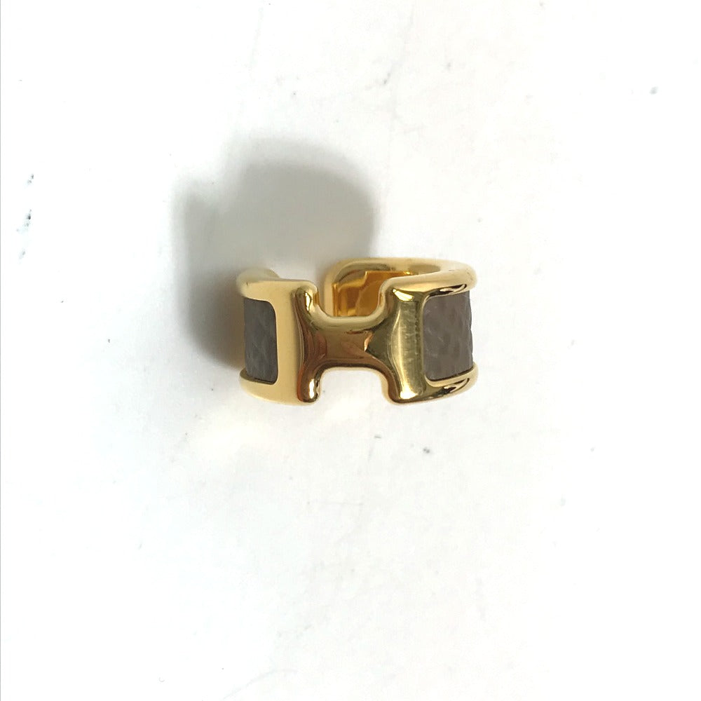 HERMES Earring Gold Plated , Epsom gold Olympe Ear Cuff PM Women Used