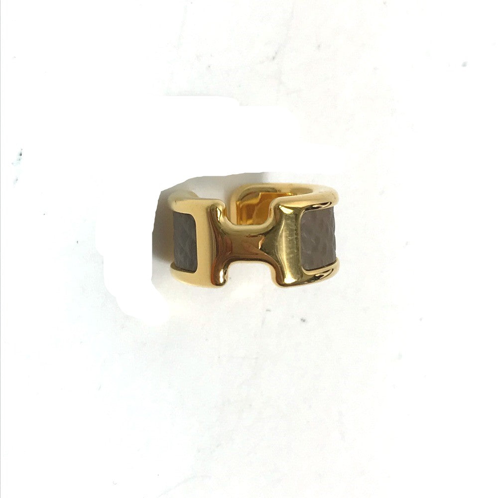 HERMES Earring Gold Plated , Epsom gold Olympe Ear Cuff PM Women Used