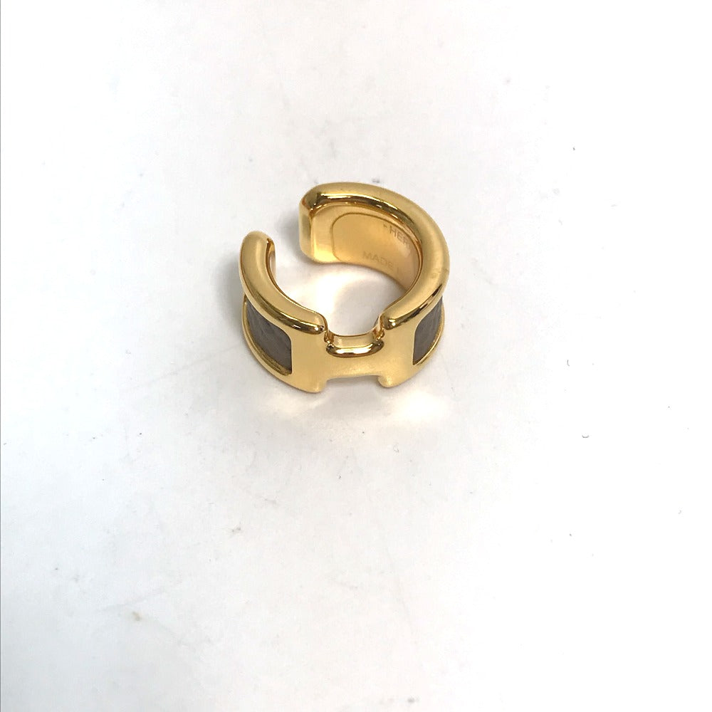 HERMES Earring Gold Plated , Epsom gold Olympe Ear Cuff PM Women Used