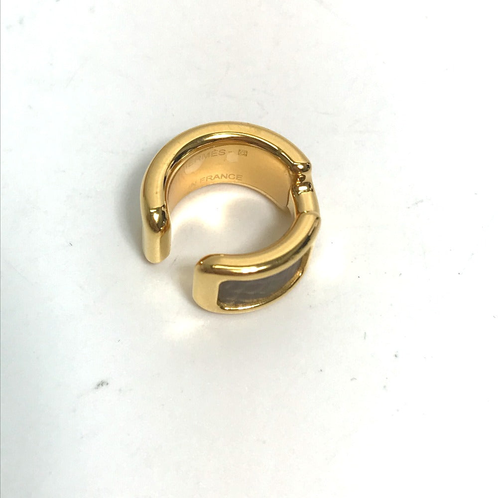 HERMES Earring Gold Plated , Epsom gold Olympe Ear Cuff PM Women Used