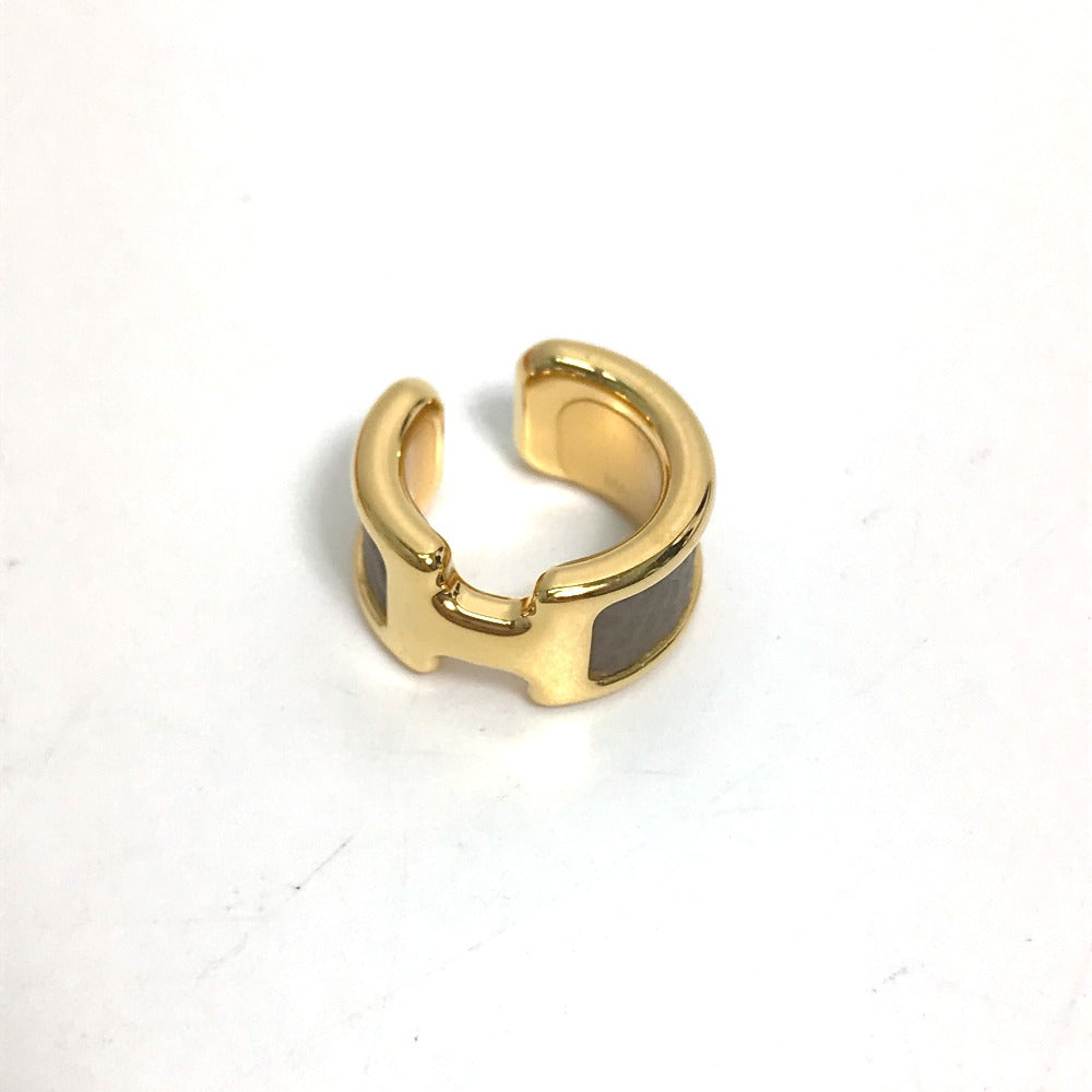 HERMES Earring Gold Plated , Epsom gold Olympe Ear Cuff PM Women Used