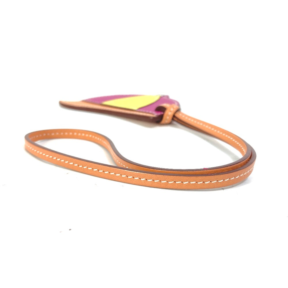HERMES Bag charm leather purple paddock bombay charm Women Used