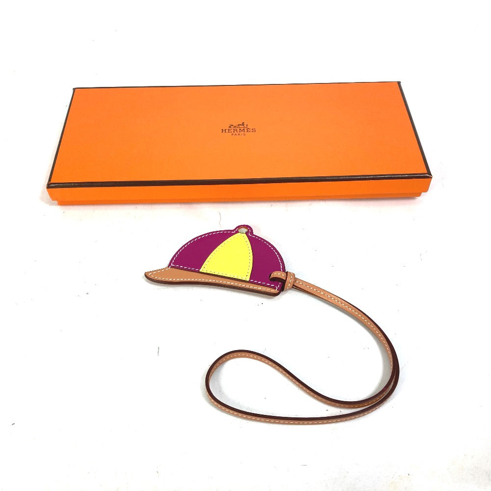HERMES Bag charm leather purple paddock bombay charm Women Used