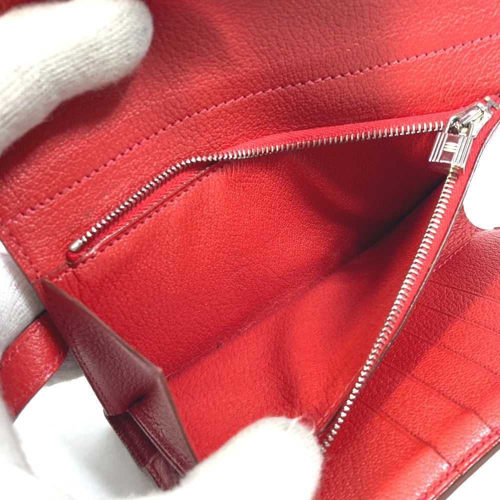 HERMES Trifold wallet Shave Red Kelly wallet medium