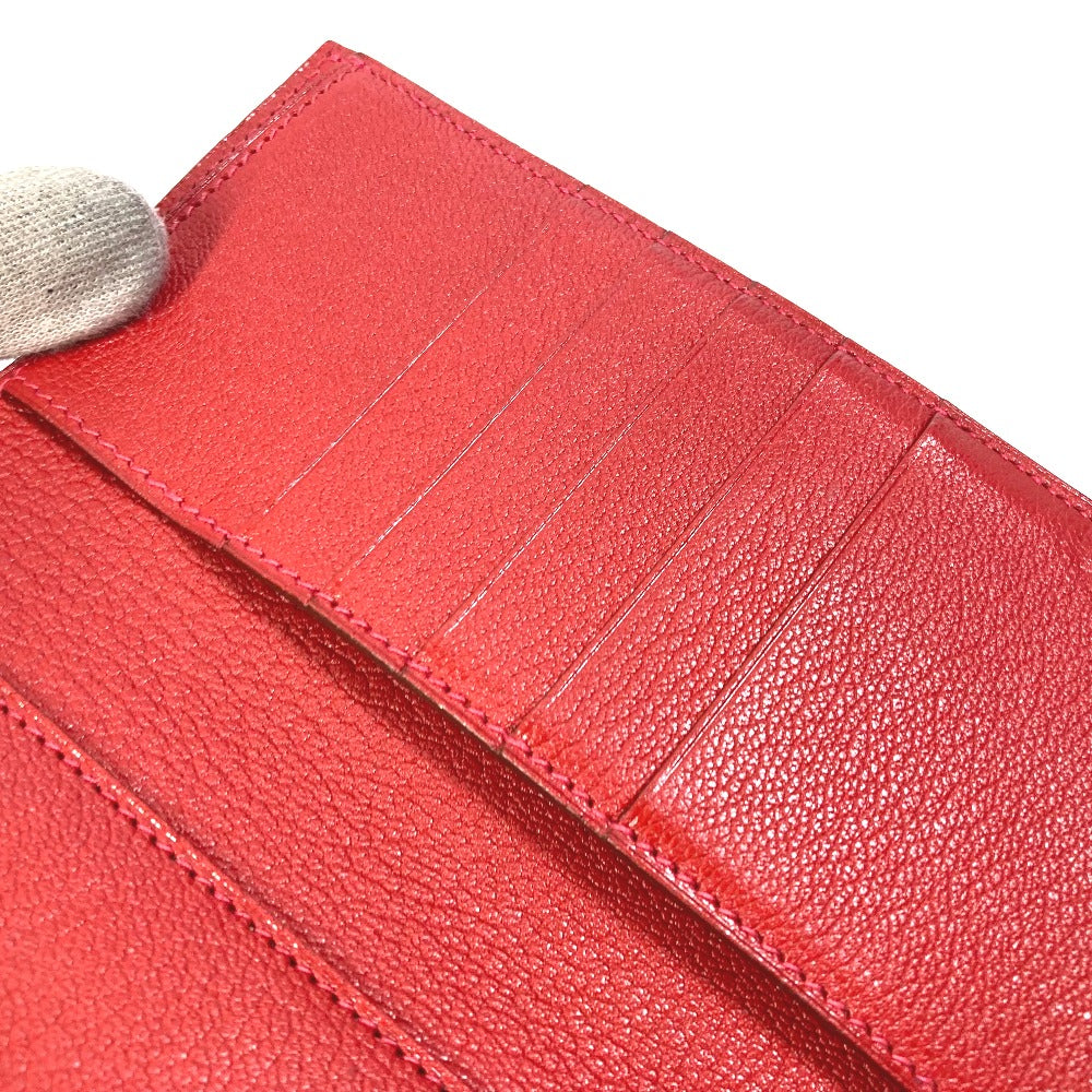 HERMES Trifold wallet Shave Red Kelly wallet medium