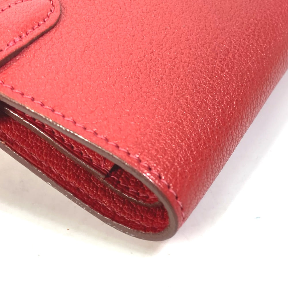 HERMES Trifold wallet Shave Red Kelly wallet medium