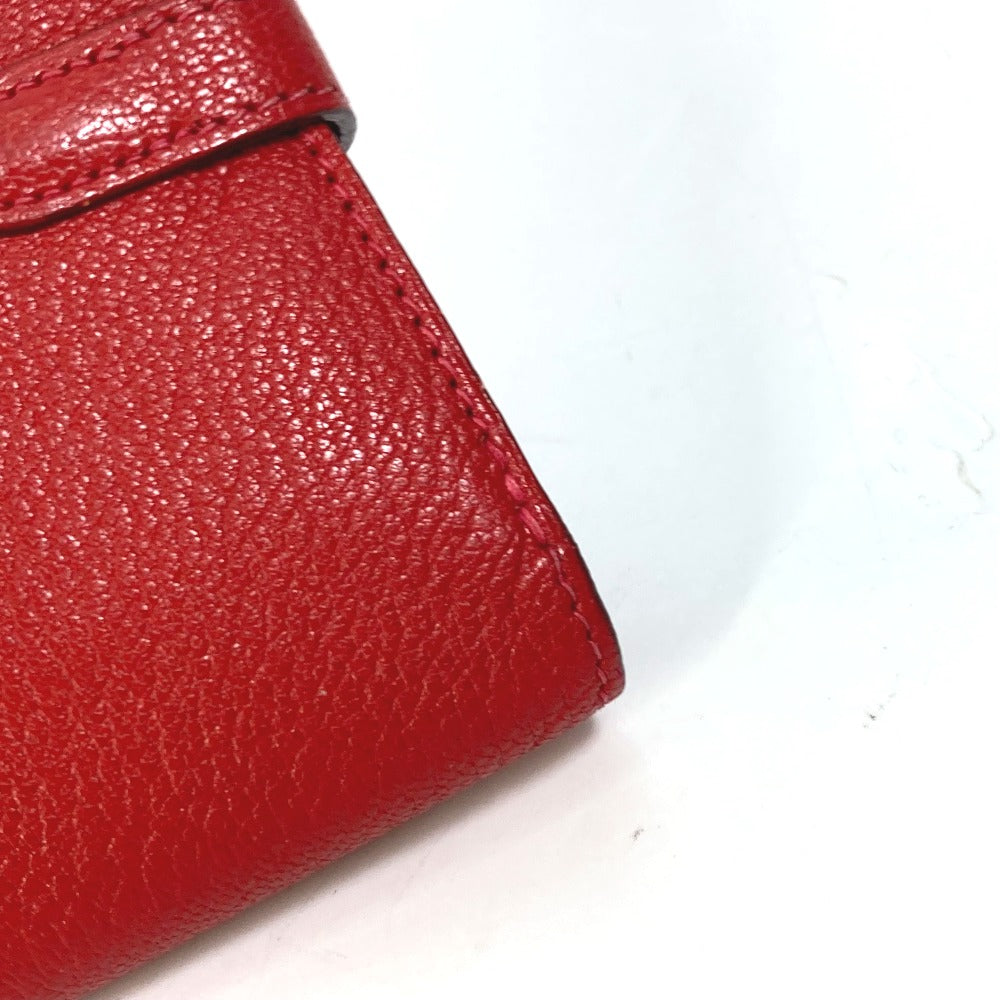 HERMES Trifold wallet Shave Red Kelly wallet medium
