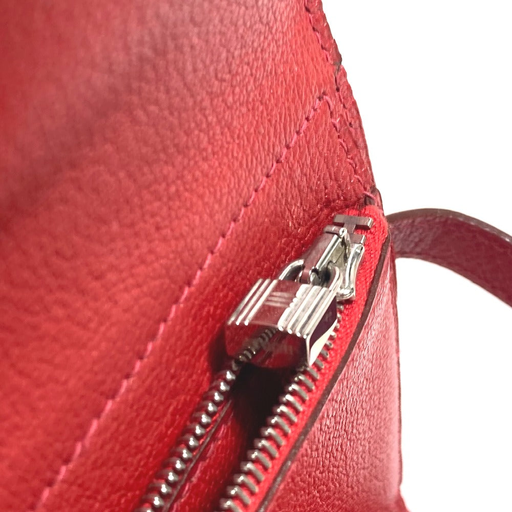 HERMES Trifold wallet Shave Red Kelly wallet medium