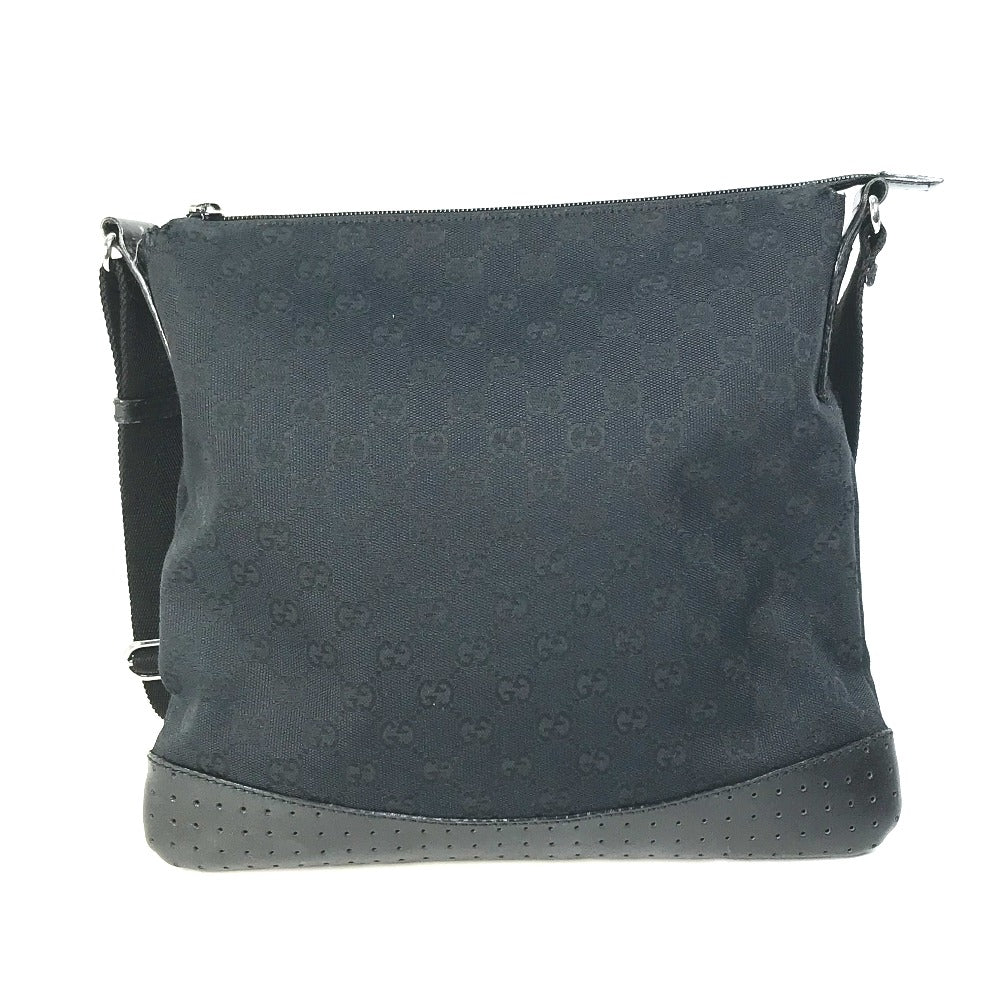 GUCCI Shoulder Bag 145857 GG canvas black GG Women Used