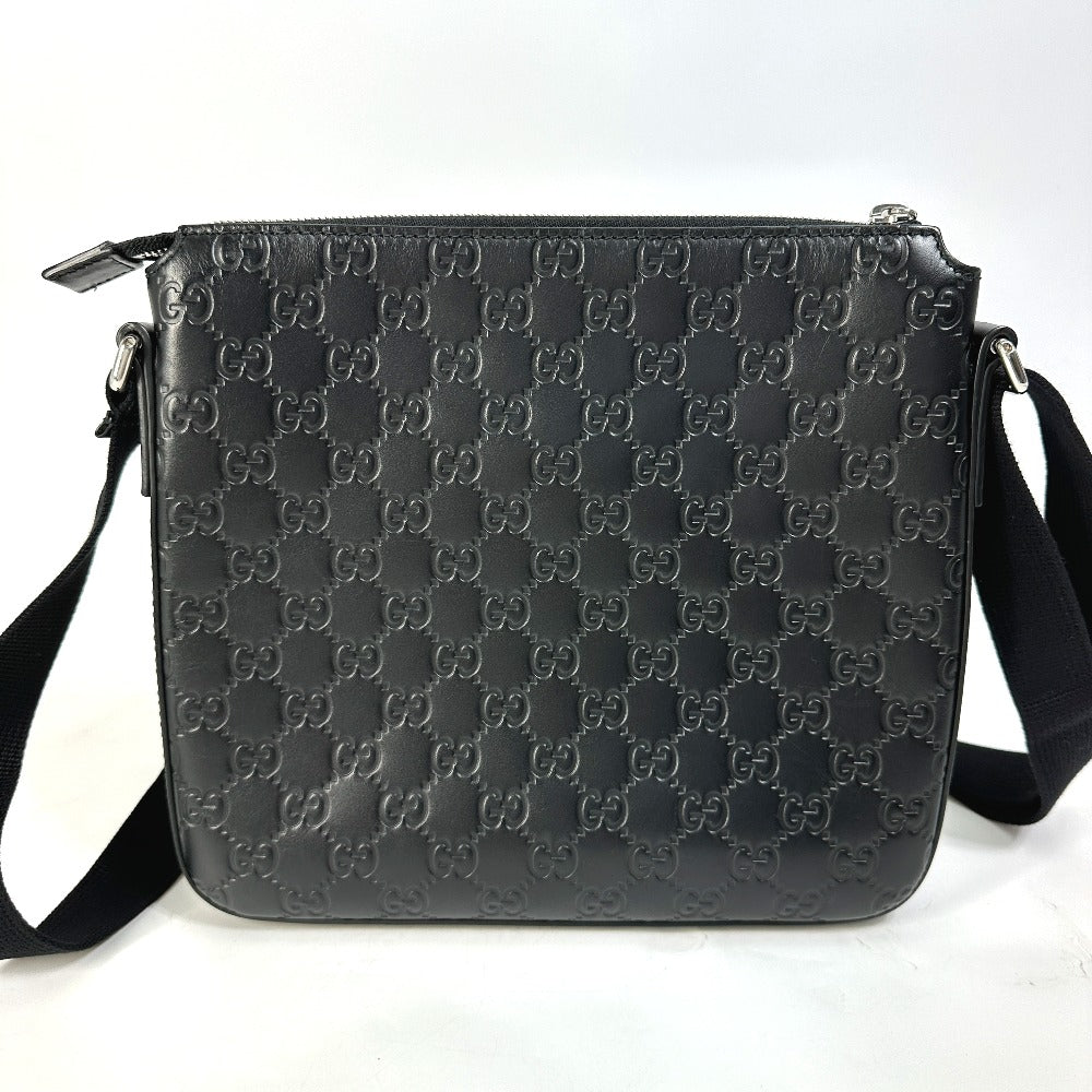 GUCCI Shoulder Bag 406410 leather black Guccisima Women Used