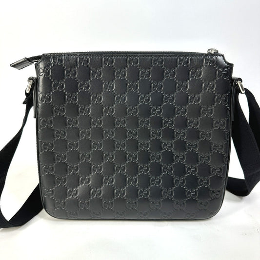 GUCCI Shoulder Bag 406410 leather black Guccisima Women Used