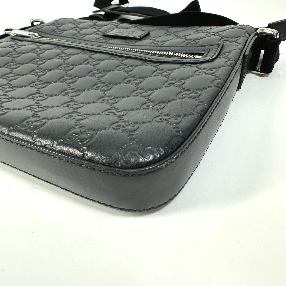 GUCCI Shoulder Bag 406410 leather black Guccisima Women Used