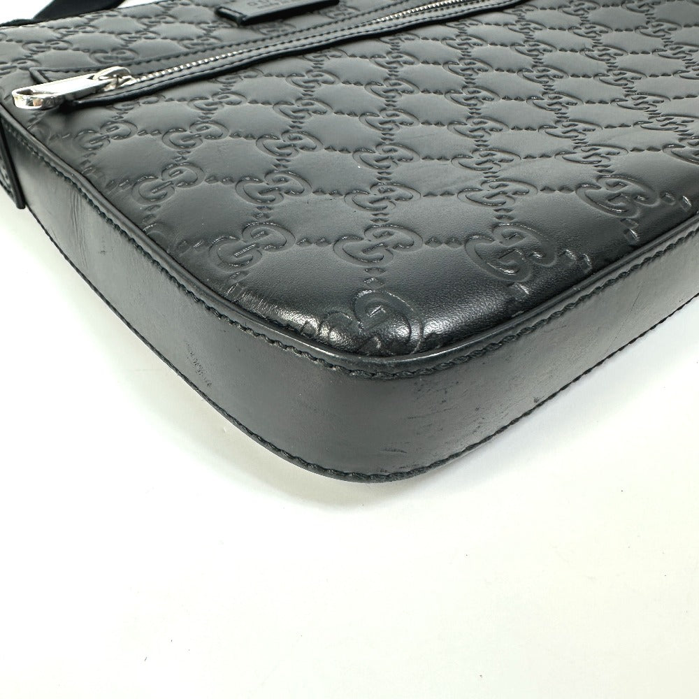 GUCCI Shoulder Bag 406410 leather black Guccisima Women Used