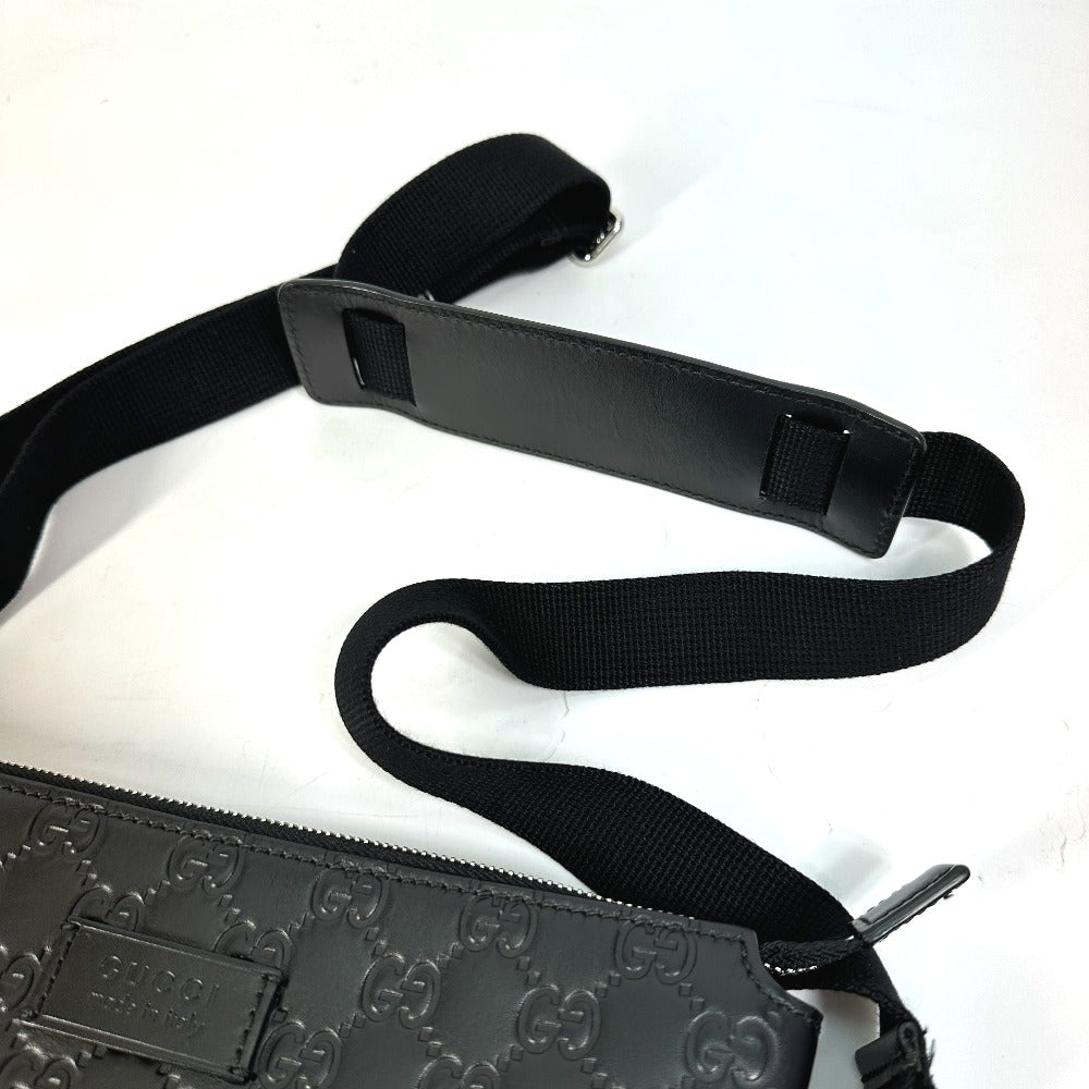 GUCCI Shoulder Bag 406410 leather black Guccisima Women Used