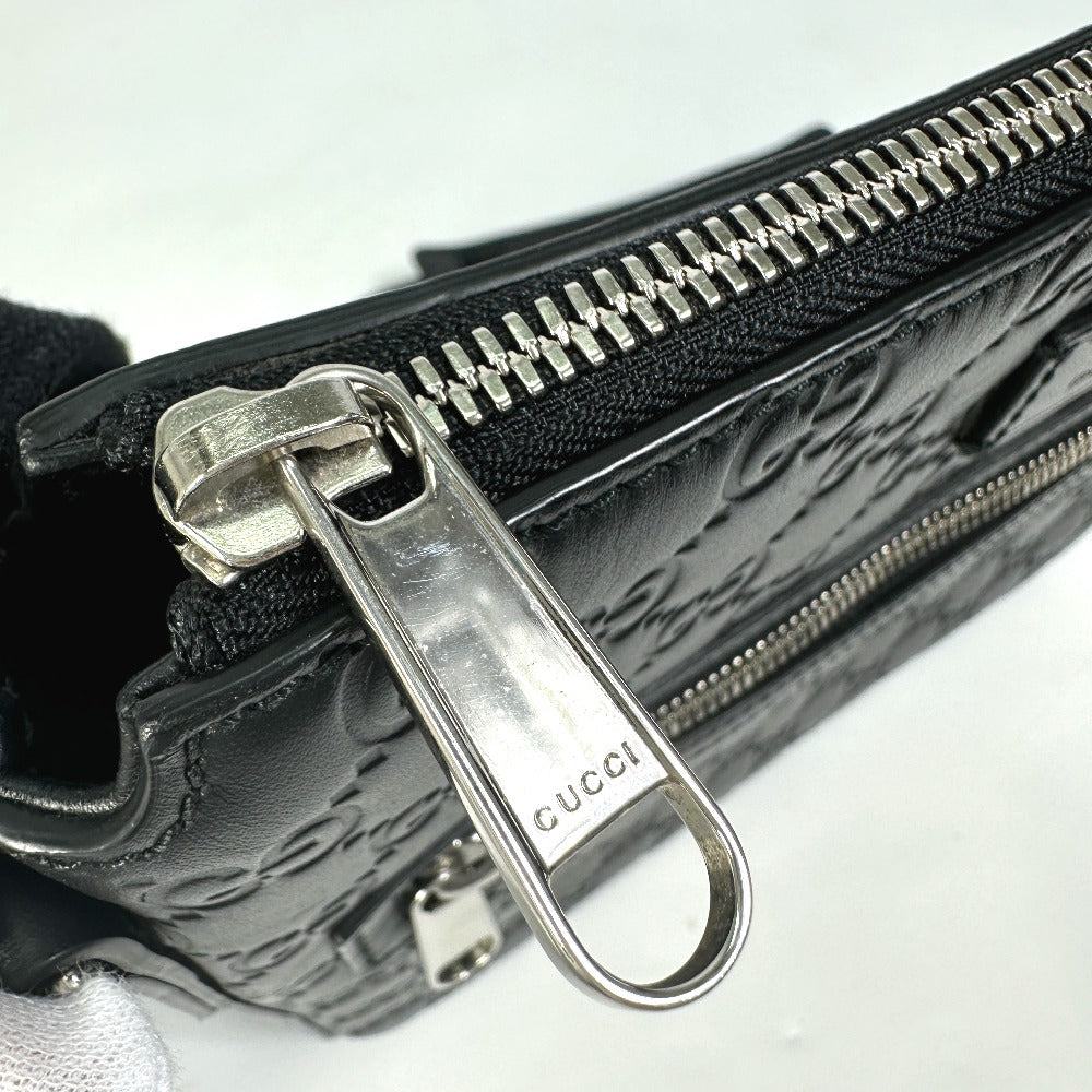 GUCCI Shoulder Bag 406410 leather black Guccisima Women Used