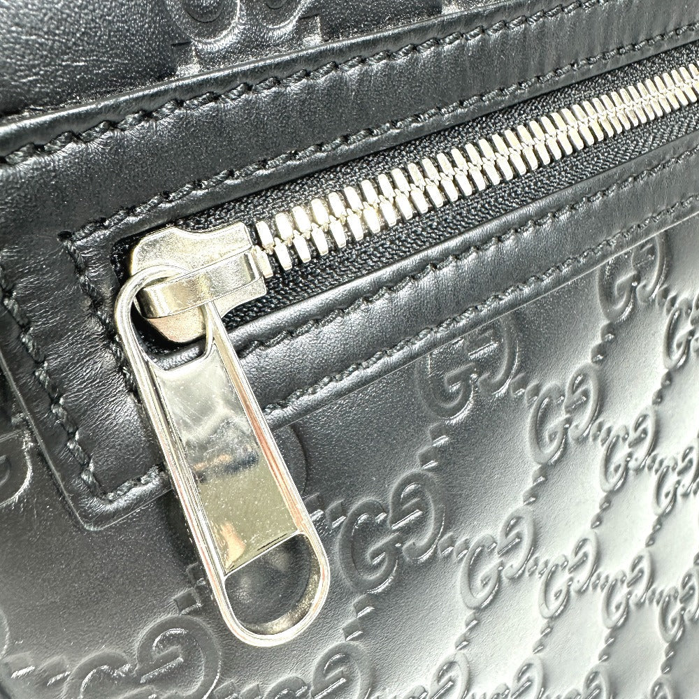 GUCCI Shoulder Bag 406410 leather black Guccisima Women Used