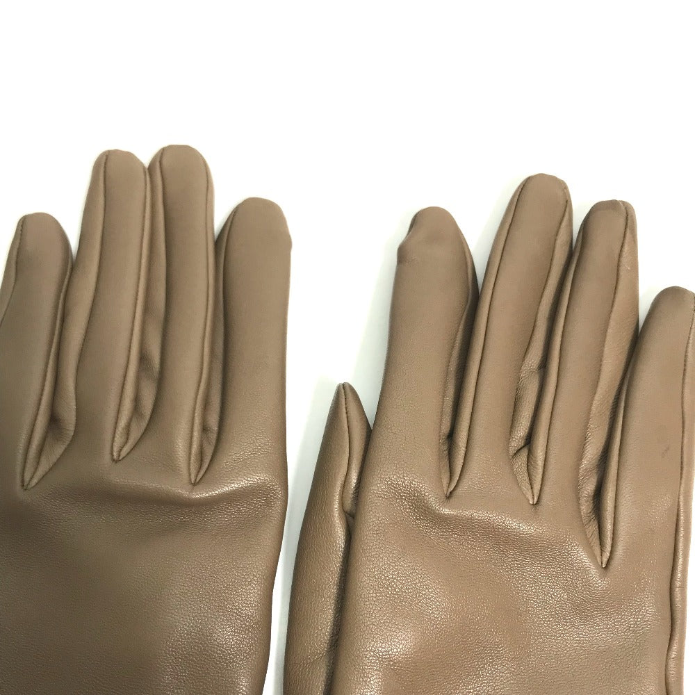 HERMES gloves Lamb leather Gray type heart Dream love 6.5
