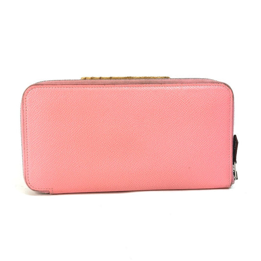 HERMES Long Wallet Purse Epsom pink Azap long silk in Women Used