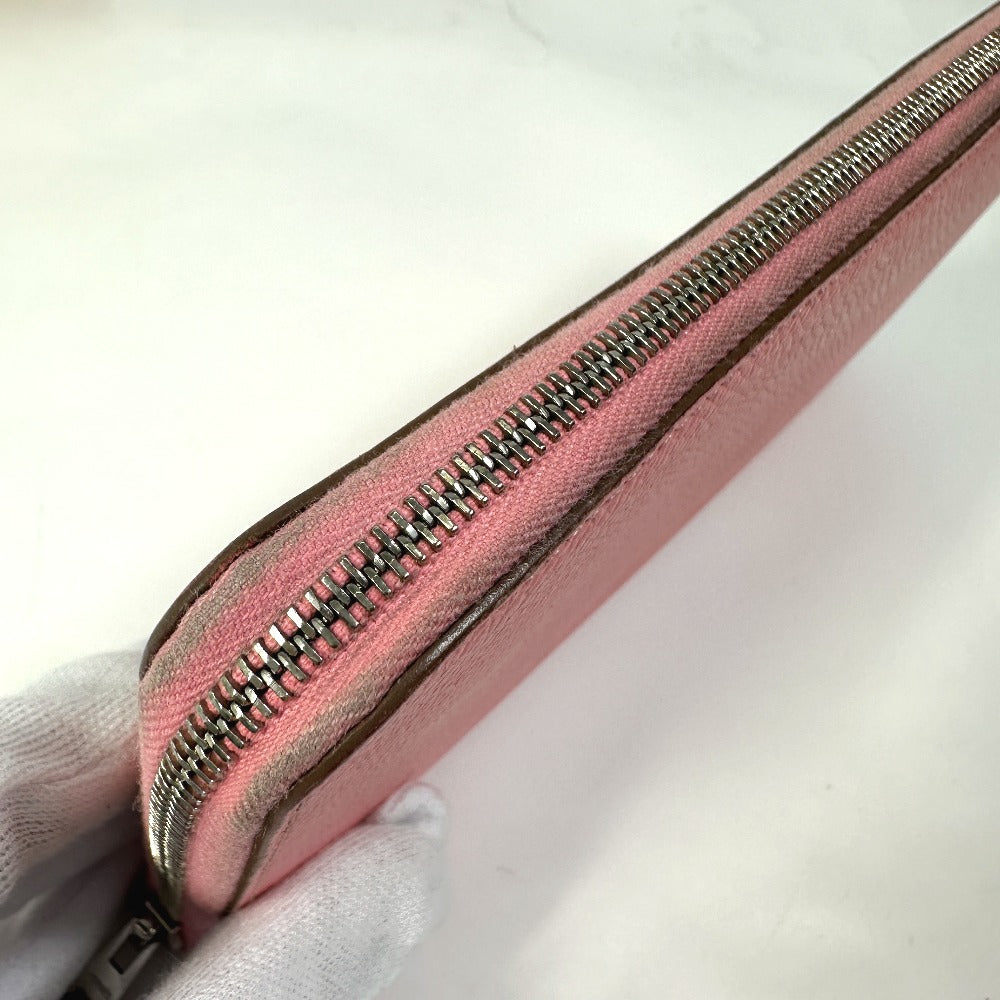 HERMES Long Wallet Purse Epsom pink Azap long silk in Women Used