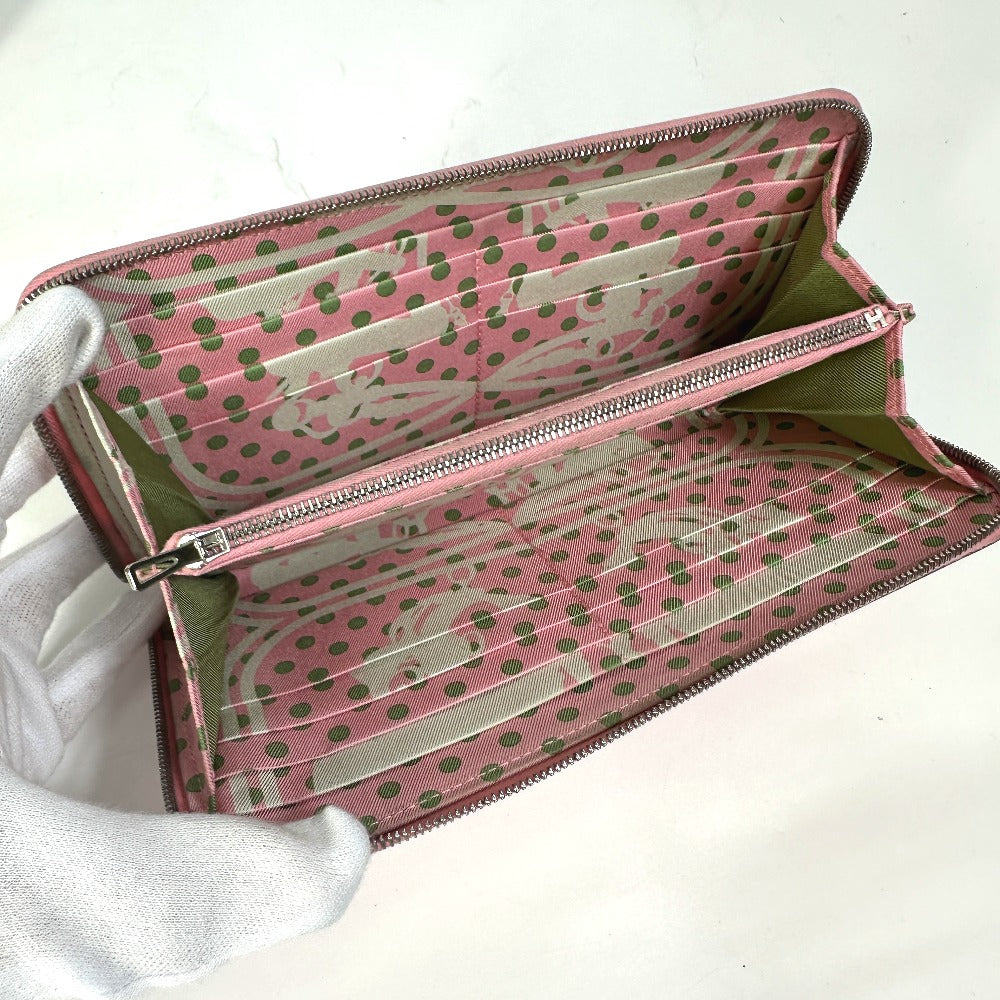 HERMES Long Wallet Purse Epsom pink Azap long silk in Women Used