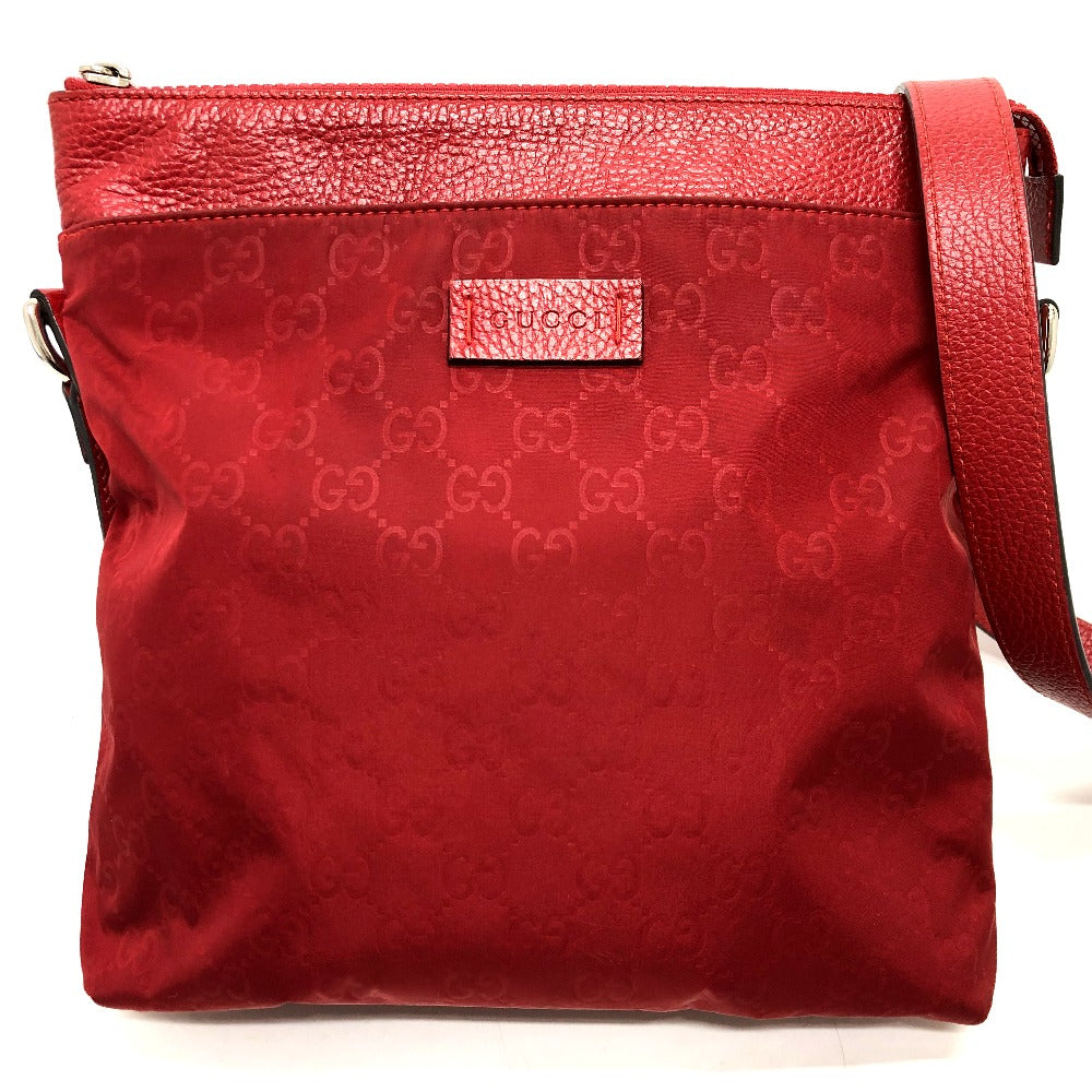 GUCCI Shoulder Bag 510342 Nylon / leather Red GG Women Used