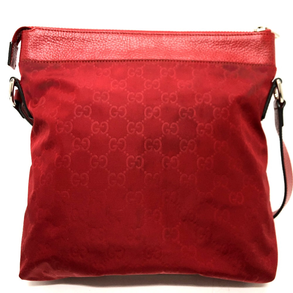 GUCCI Shoulder Bag 510342 Nylon / leather Red GG Women Used