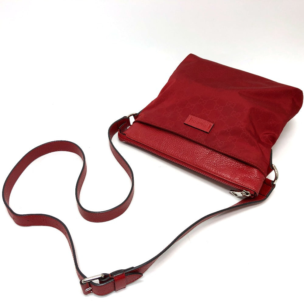 GUCCI Shoulder Bag 510342 Nylon / leather Red GG Women Used