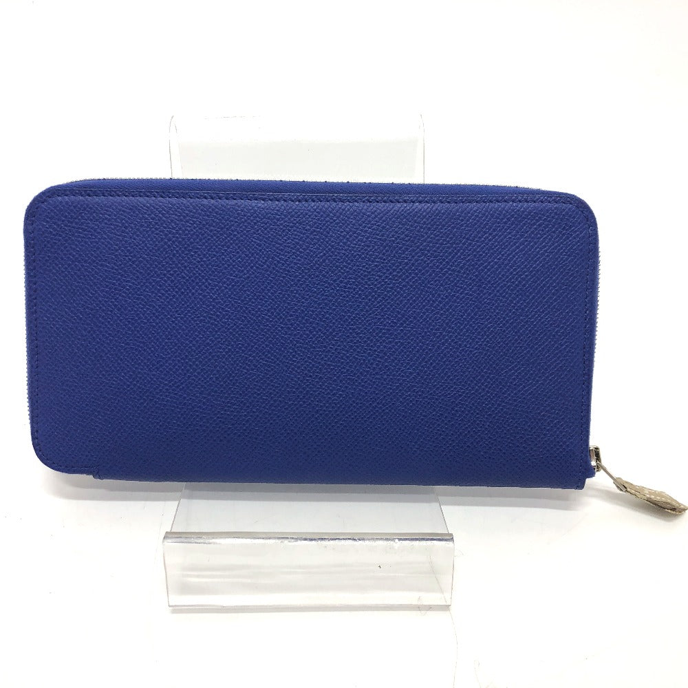 HERMES Long Wallet Purse Epsom Blue type Azap long silk in Women Used