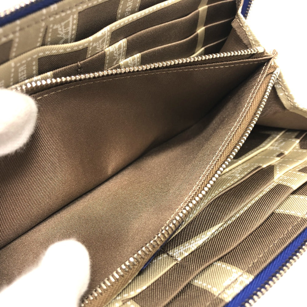 HERMES Long Wallet Purse Epsom Blue type Azap long silk in Women Used
