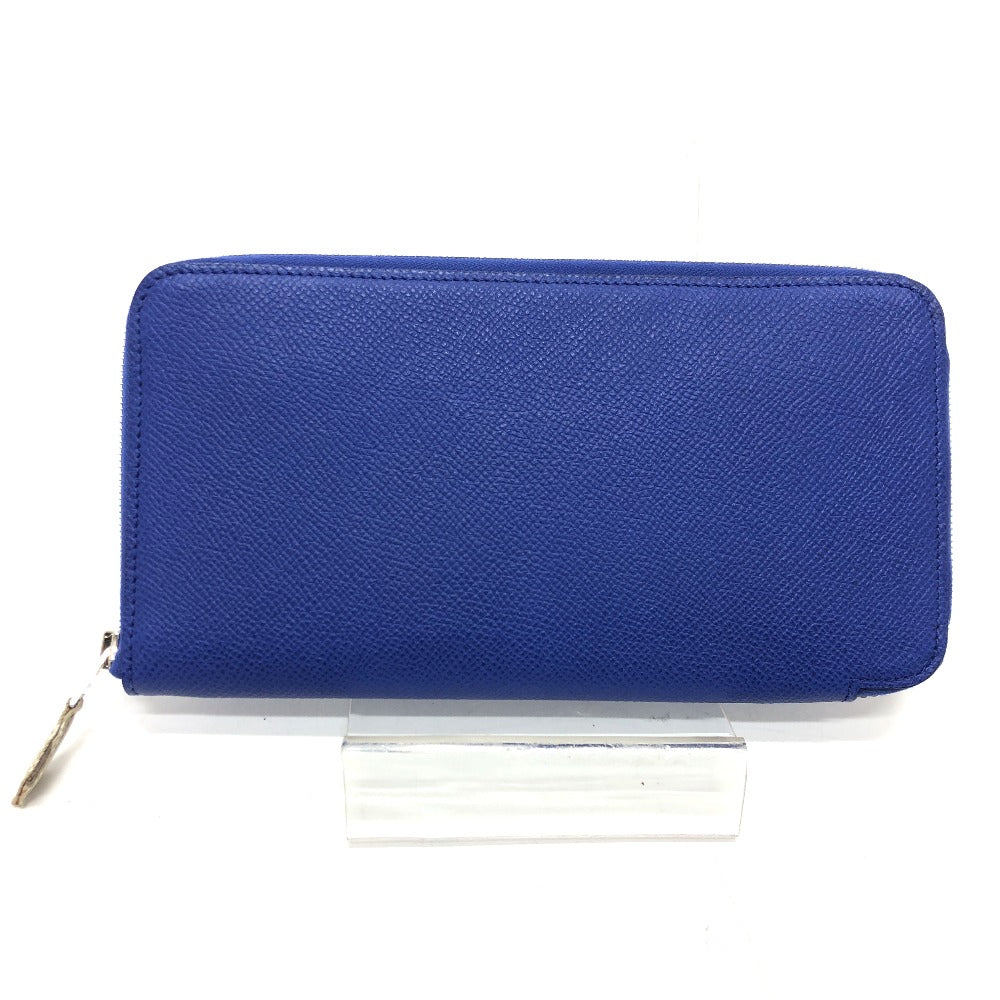 HERMES Long Wallet Purse Epsom Blue type Azap long silk in Women Used