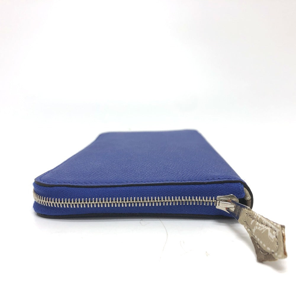 HERMES Long Wallet Purse Epsom Blue type Azap long silk in Women Used