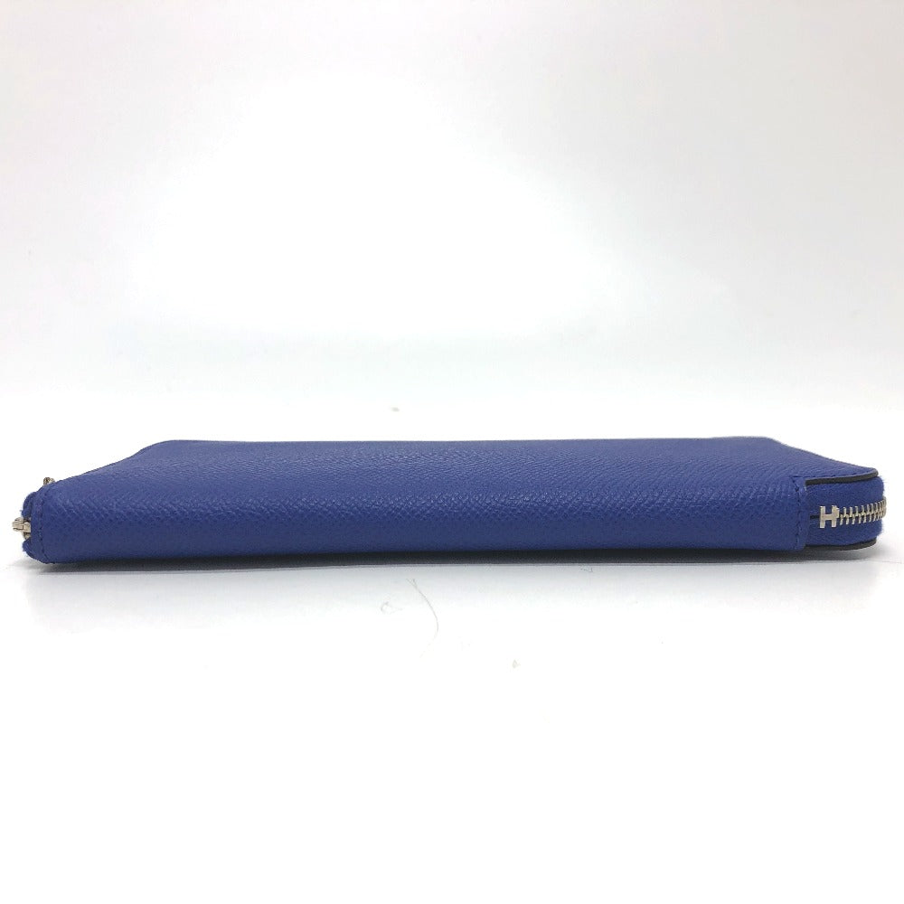 HERMES Long Wallet Purse Epsom Blue type Azap long silk in Women Used