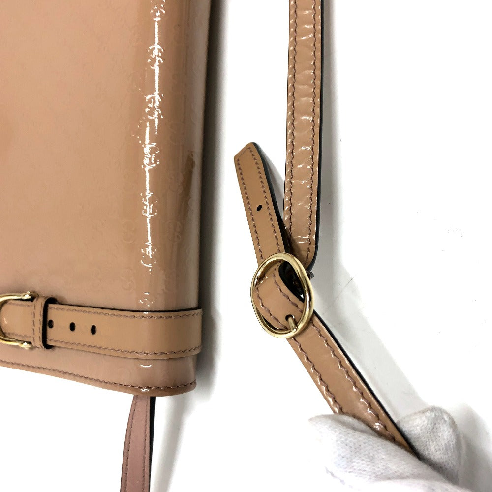 GUCCI Shoulder Bag 354086 enamel beige GG Micro Gucci Gucci Nice Women Used