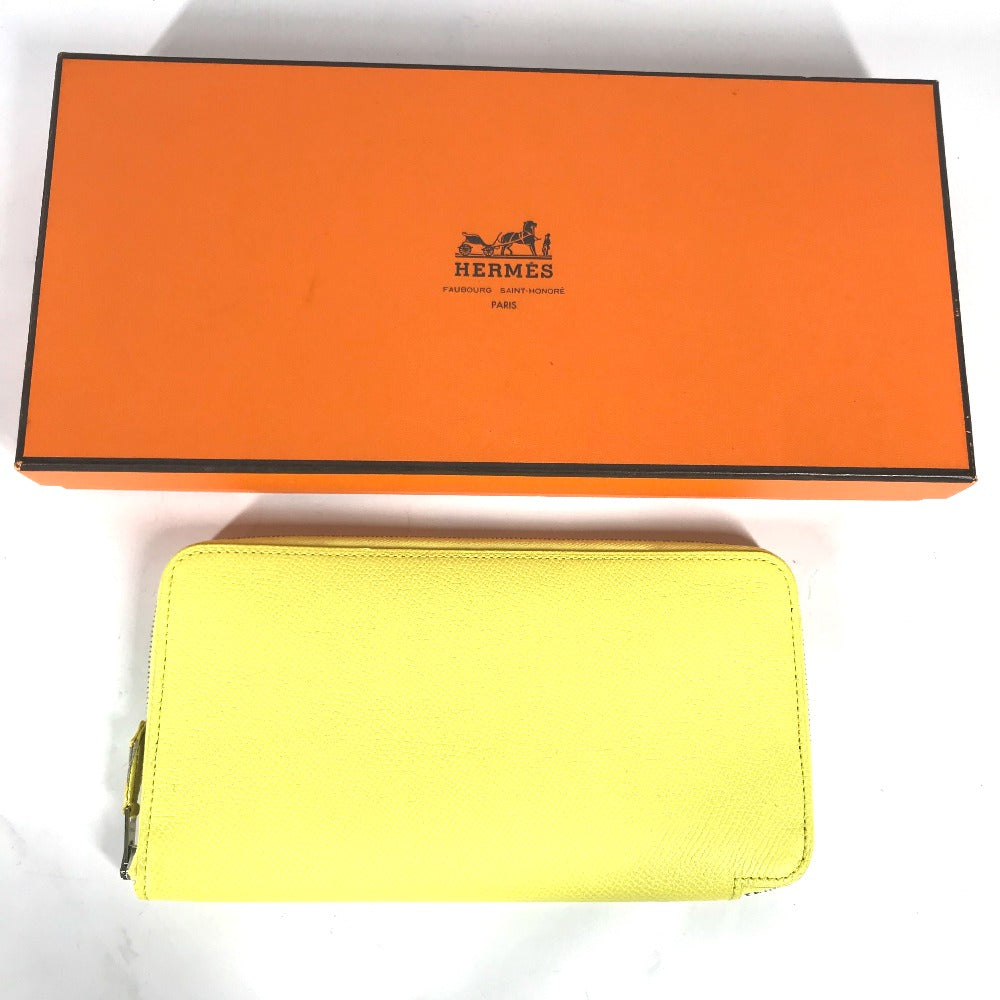 HERMES Long Wallet Purse Epsom yellow Long wallet Azap long silk in Women Used