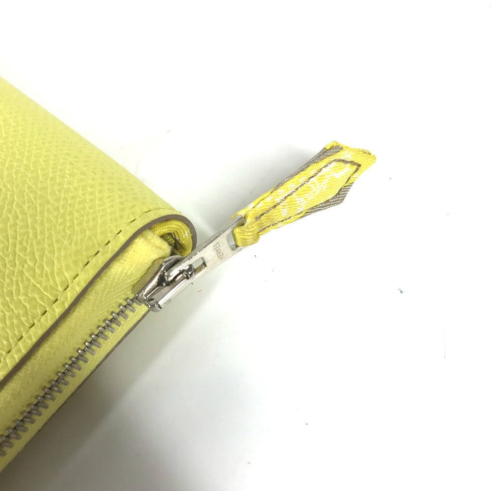 HERMES Long Wallet Purse Epsom yellow Long wallet Azap long silk in Women Used