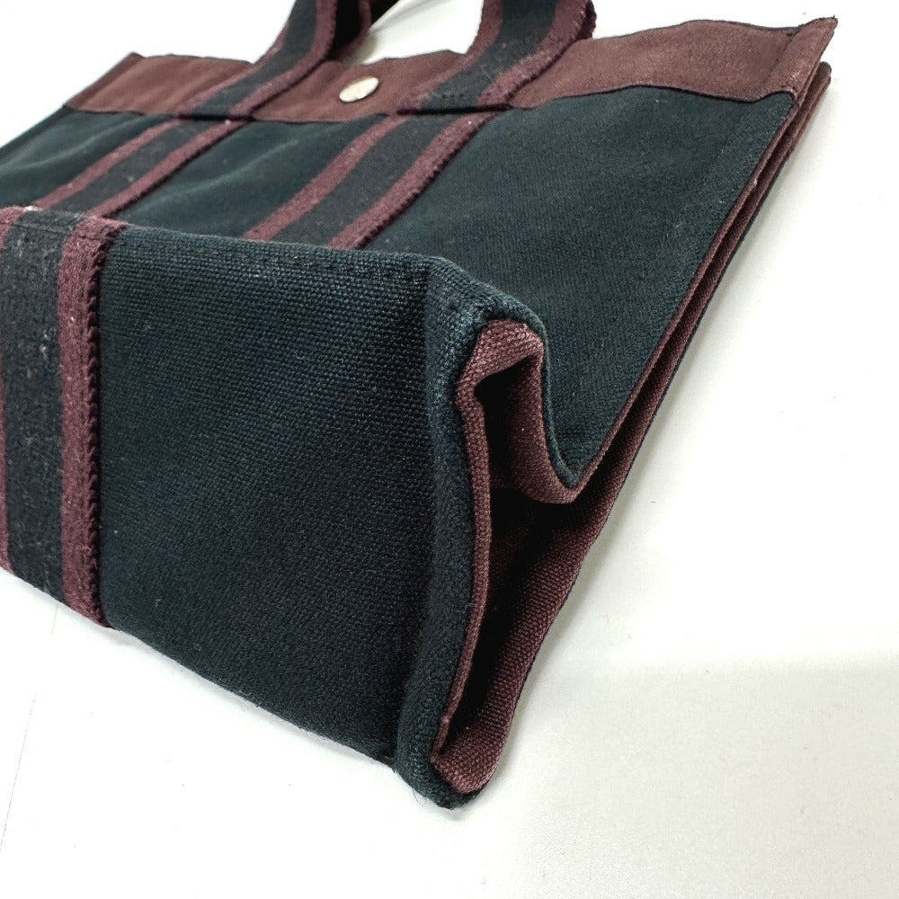 HERMES Handbag canvas black Fool ToePM