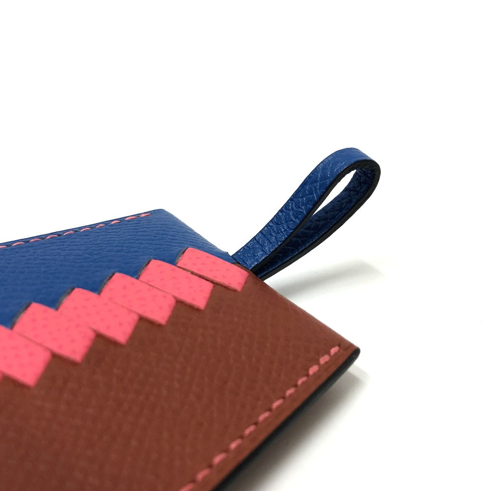 HERMES Key ring Epsom blue Cle Grand Tresage