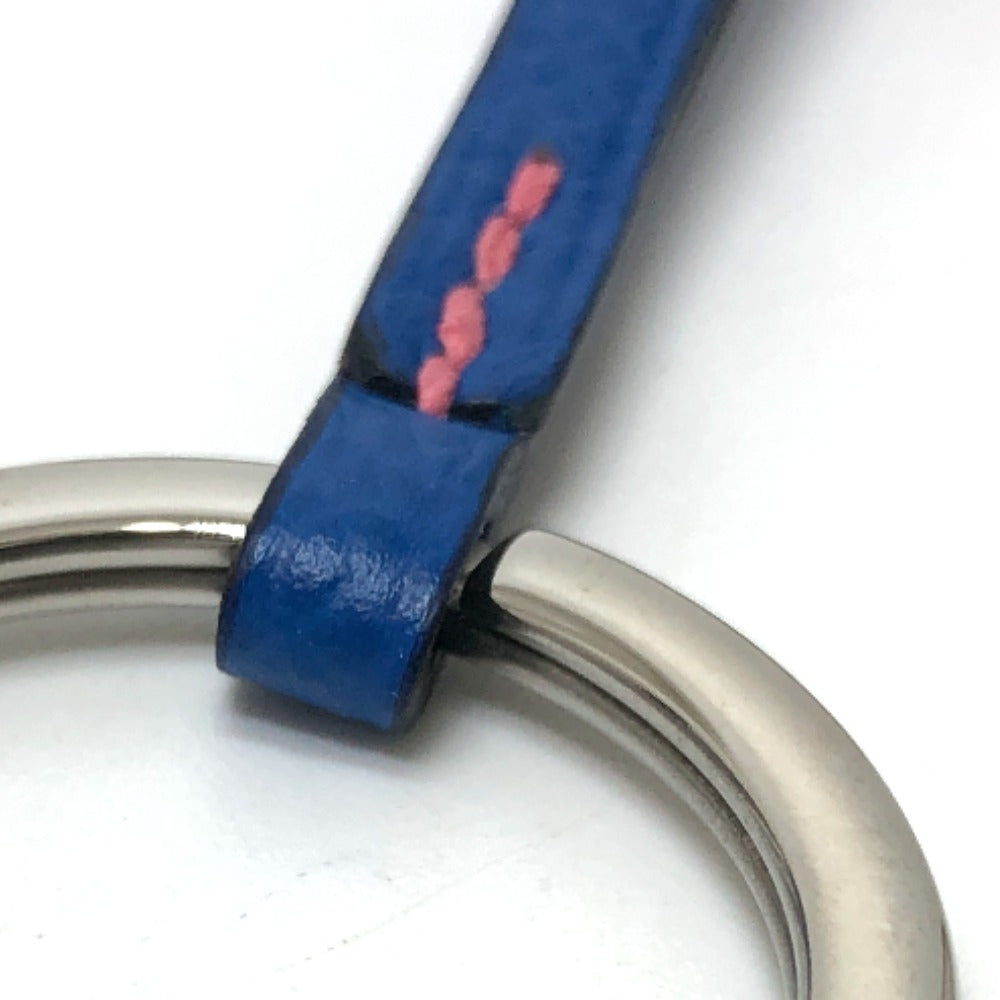 HERMES Key ring Epsom blue Cle Grand Tresage