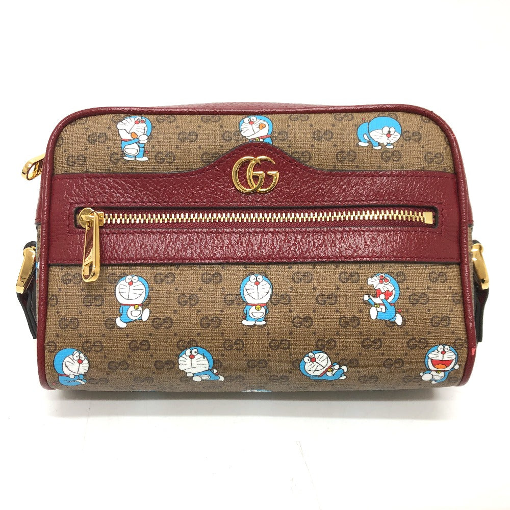 GUCCI Shoulder Bag 647784 GG Supreme Canvas Brown GG Supreme Doraemon x GUCCI Women Used