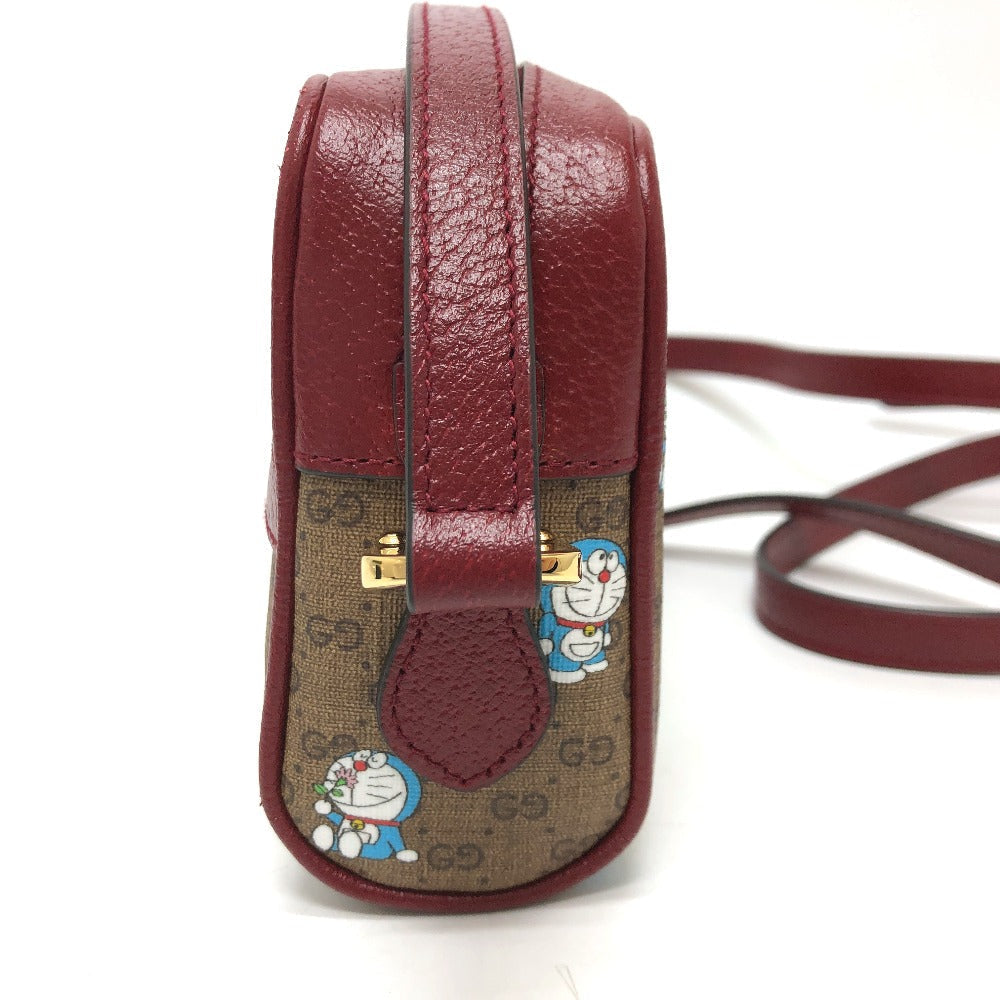 GUCCI Shoulder Bag 647784 GG Supreme Canvas Brown GG Supreme Doraemon x GUCCI Women Used