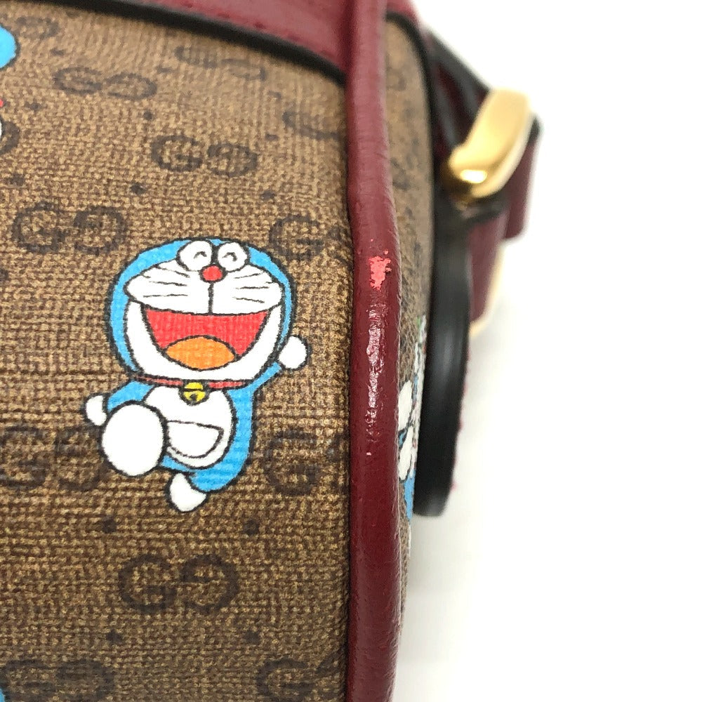GUCCI Shoulder Bag 647784 GG Supreme Canvas Brown GG Supreme Doraemon x GUCCI Women Used