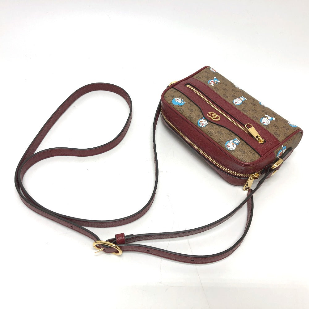 GUCCI Shoulder Bag 647784 GG Supreme Canvas Brown GG Supreme Doraemon x GUCCI Women Used