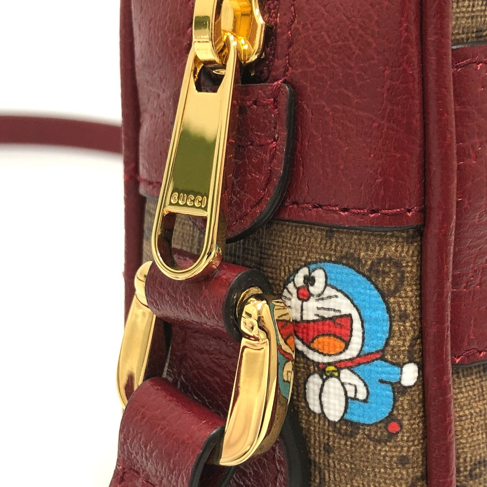GUCCI Shoulder Bag 647784 GG Supreme Canvas Brown GG Supreme Doraemon x GUCCI Women Used
