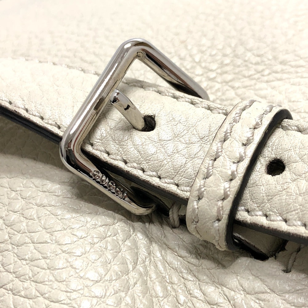 GUCCI Backpack 370833 leather White type Bamboo Backpack Women Used