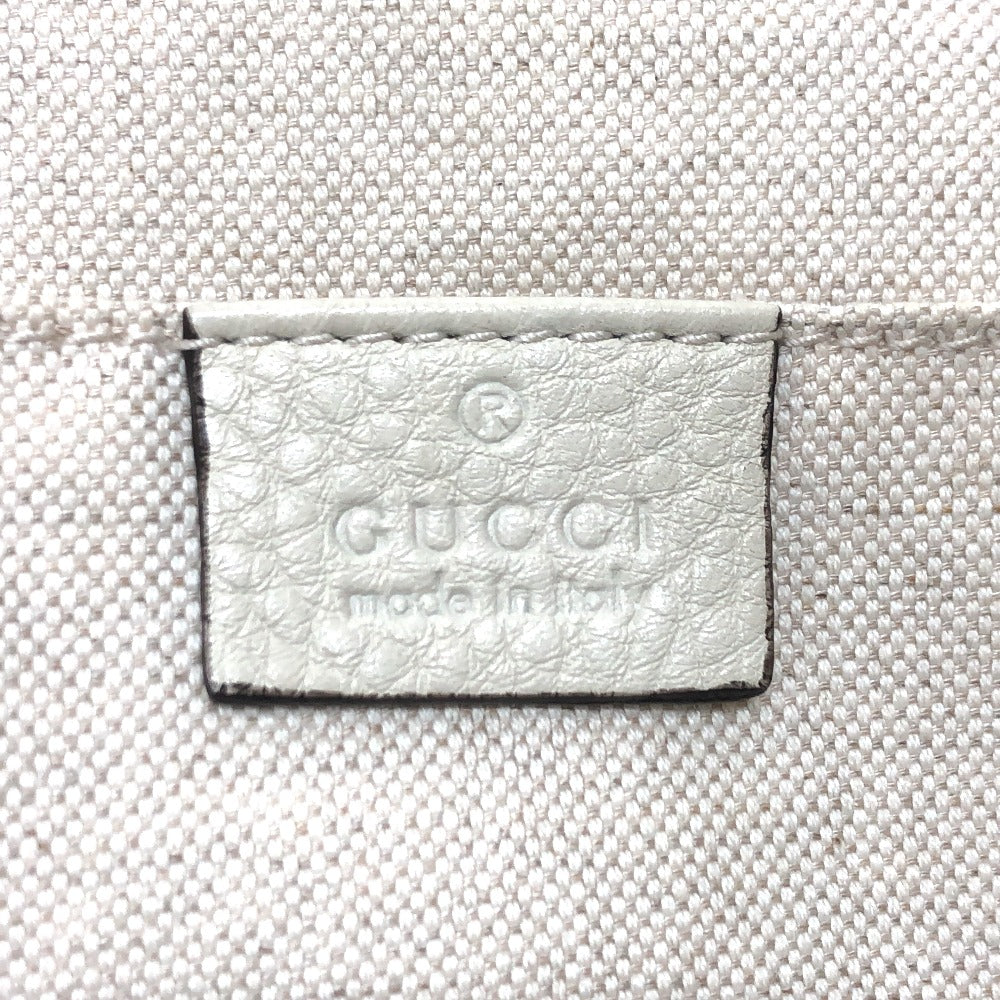 GUCCI Backpack 370833 leather White type Bamboo Backpack Women Used