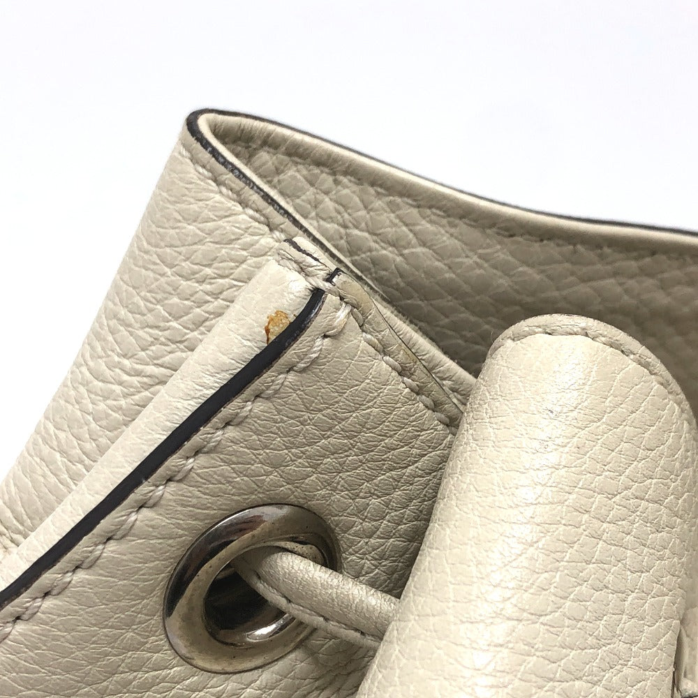 GUCCI Backpack 370833 leather White type Bamboo Backpack Women Used