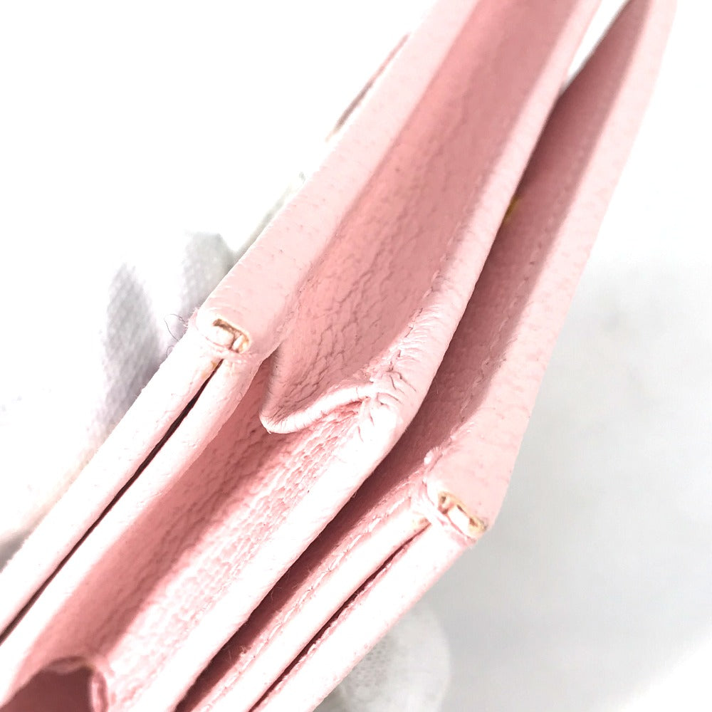 GUCCI Folded wallet 577347 Canvas / leather pink GG Marmont Flora Flower Pattern Compact wallet Women Secondhand