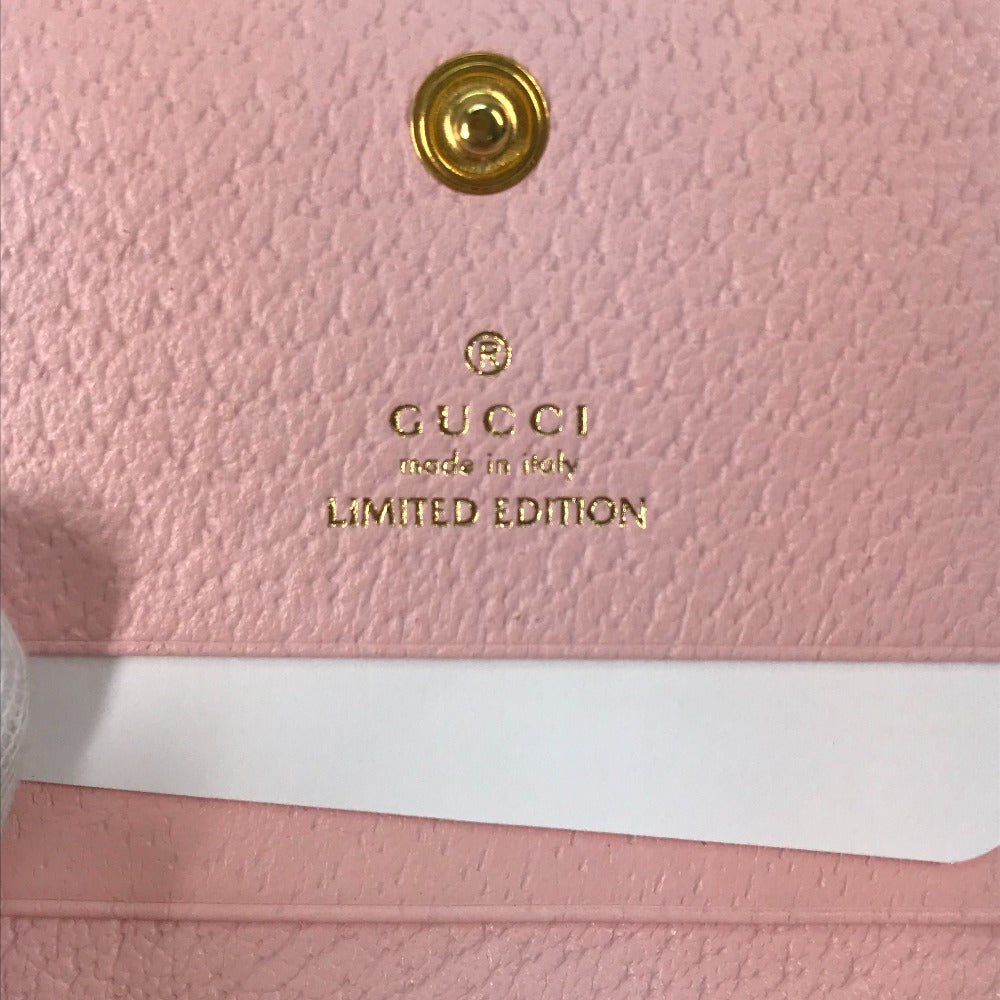 GUCCI Folded wallet 577347 Canvas / leather pink GG Marmont Flora Flower Pattern Compact wallet Women Secondhand