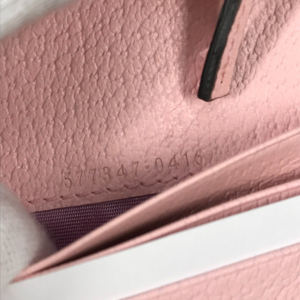 GUCCI Folded wallet 577347 Canvas / leather pink GG Marmont Flora Flower Pattern Compact wallet Women Secondhand