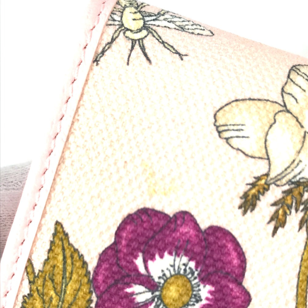 GUCCI Folded wallet 577347 Canvas / leather pink GG Marmont Flora Flower Pattern Compact wallet Women Secondhand